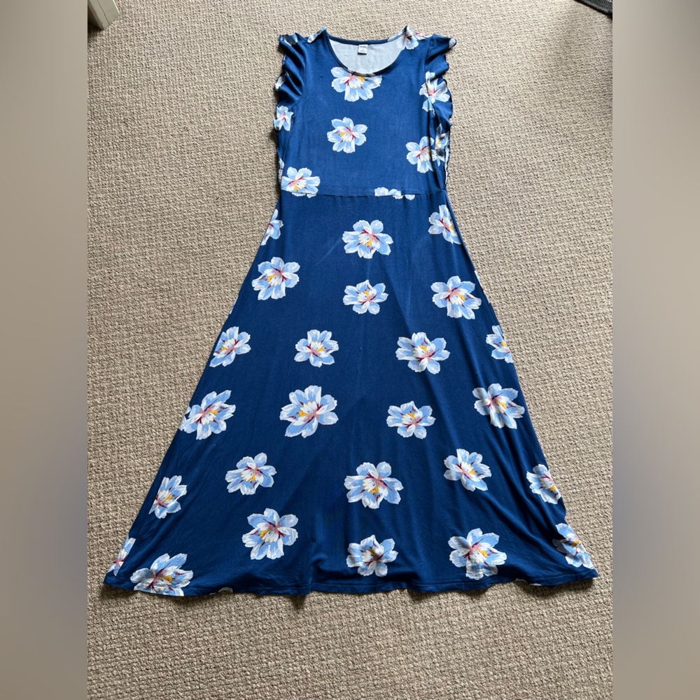 Old Navy Women’s Jersey Dress, Size M, Blue floral